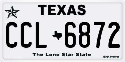 TX license plate CCL6872