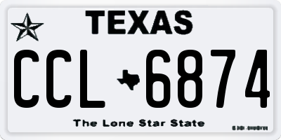 TX license plate CCL6874