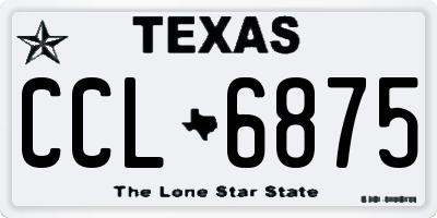 TX license plate CCL6875