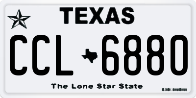 TX license plate CCL6880