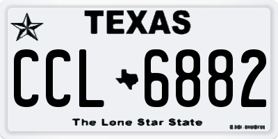 TX license plate CCL6882