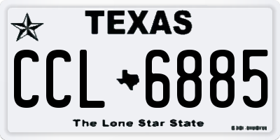 TX license plate CCL6885