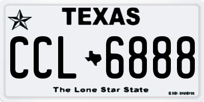 TX license plate CCL6888