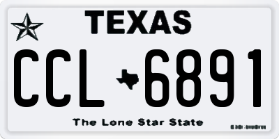 TX license plate CCL6891