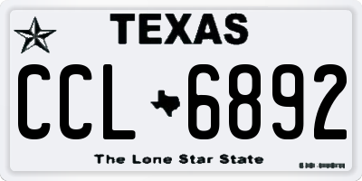 TX license plate CCL6892