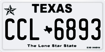 TX license plate CCL6893