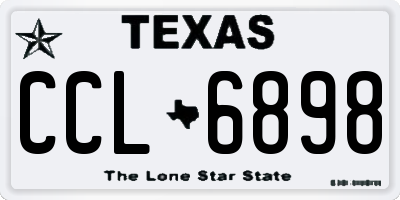 TX license plate CCL6898