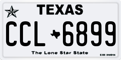 TX license plate CCL6899