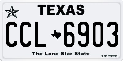 TX license plate CCL6903