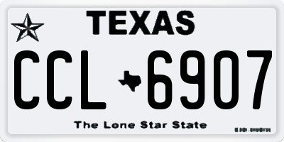 TX license plate CCL6907
