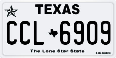TX license plate CCL6909