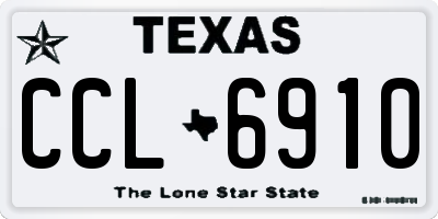 TX license plate CCL6910
