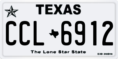 TX license plate CCL6912