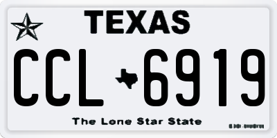 TX license plate CCL6919
