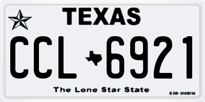 TX license plate CCL6921