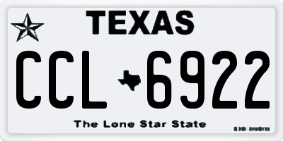 TX license plate CCL6922