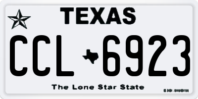 TX license plate CCL6923