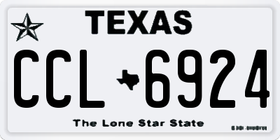 TX license plate CCL6924