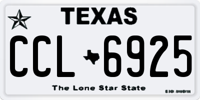 TX license plate CCL6925