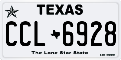 TX license plate CCL6928