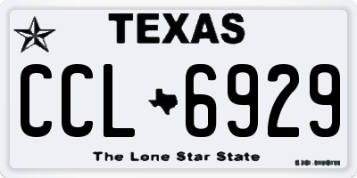 TX license plate CCL6929