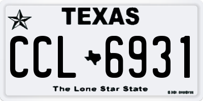 TX license plate CCL6931