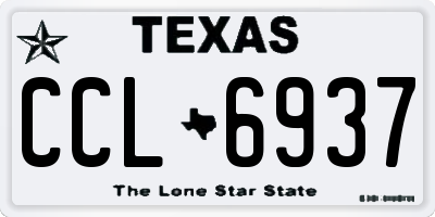 TX license plate CCL6937