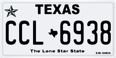 TX license plate CCL6938