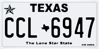 TX license plate CCL6947