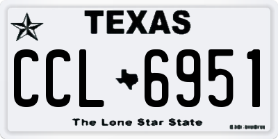 TX license plate CCL6951