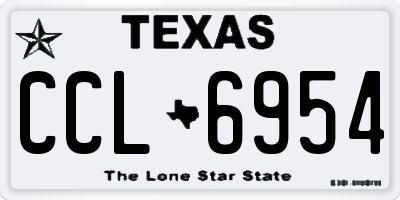 TX license plate CCL6954