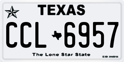 TX license plate CCL6957