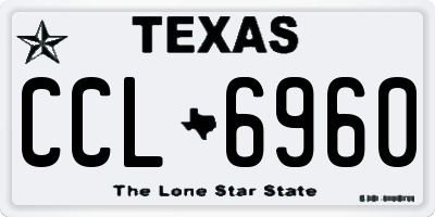 TX license plate CCL6960