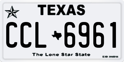 TX license plate CCL6961