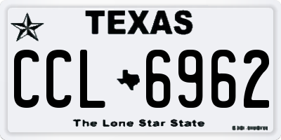 TX license plate CCL6962