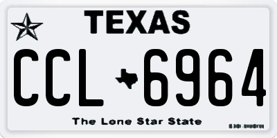 TX license plate CCL6964