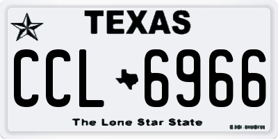 TX license plate CCL6966
