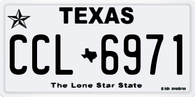 TX license plate CCL6971