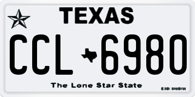 TX license plate CCL6980