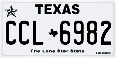 TX license plate CCL6982
