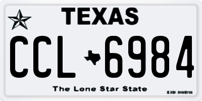TX license plate CCL6984