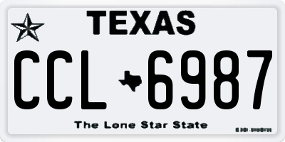 TX license plate CCL6987