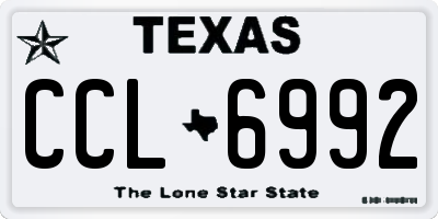 TX license plate CCL6992