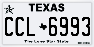 TX license plate CCL6993