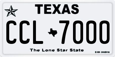 TX license plate CCL7000