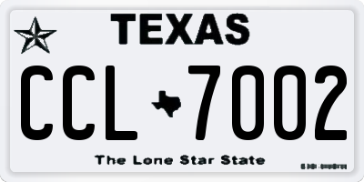 TX license plate CCL7002