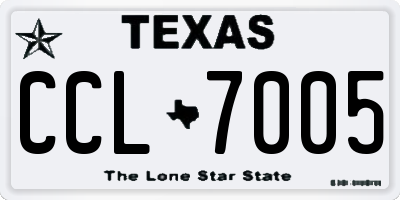 TX license plate CCL7005