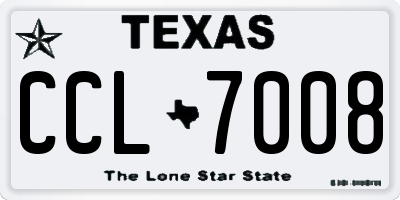 TX license plate CCL7008