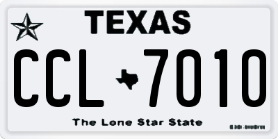 TX license plate CCL7010