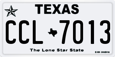 TX license plate CCL7013